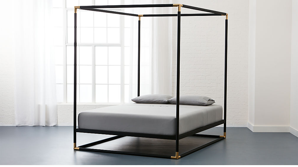 Black metal store frame canopy bed